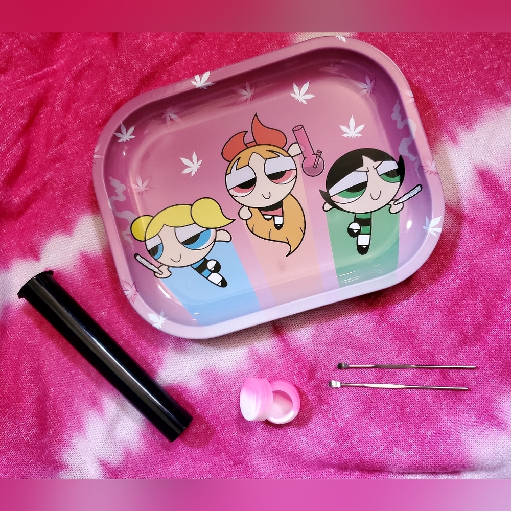 NEW power PUFF girls smokers combo dab shatter wax tools weed